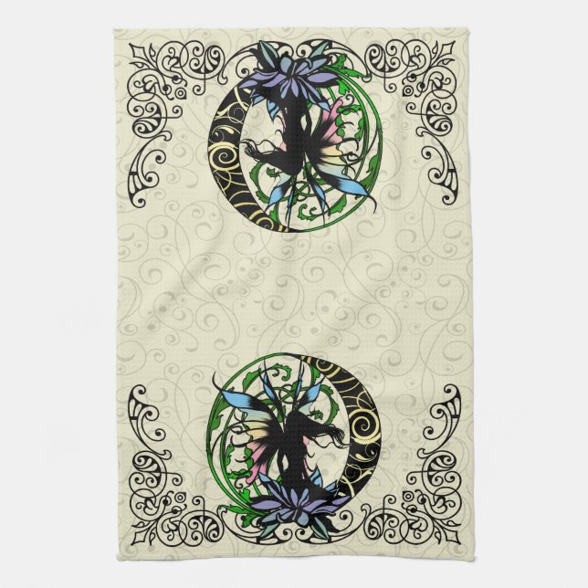 Lotus Shadow Fairy Tea Towel (Vertical)