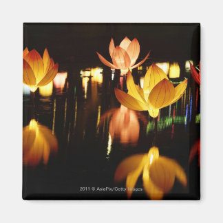 Lotus shaped lanterns for mid autumn festival magnet