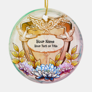 Lotus shield nurse ceramic tree decoration