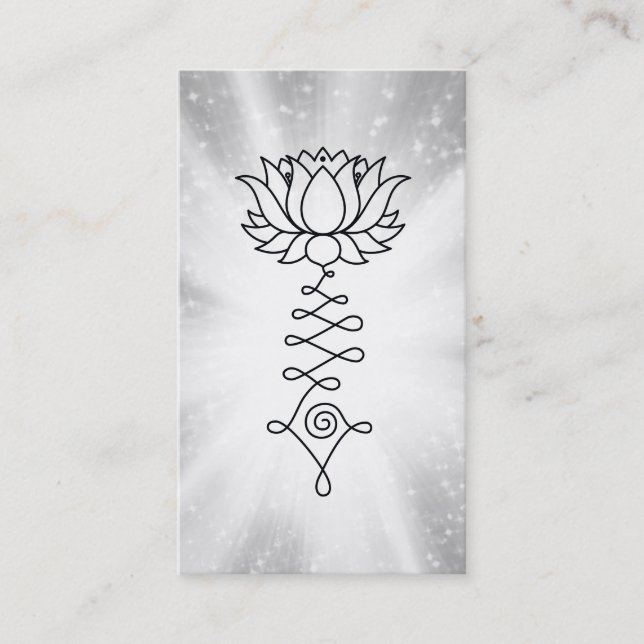 *~*  Lotus Sparkle Rays Reiki Energy Healing Business Card (Front)