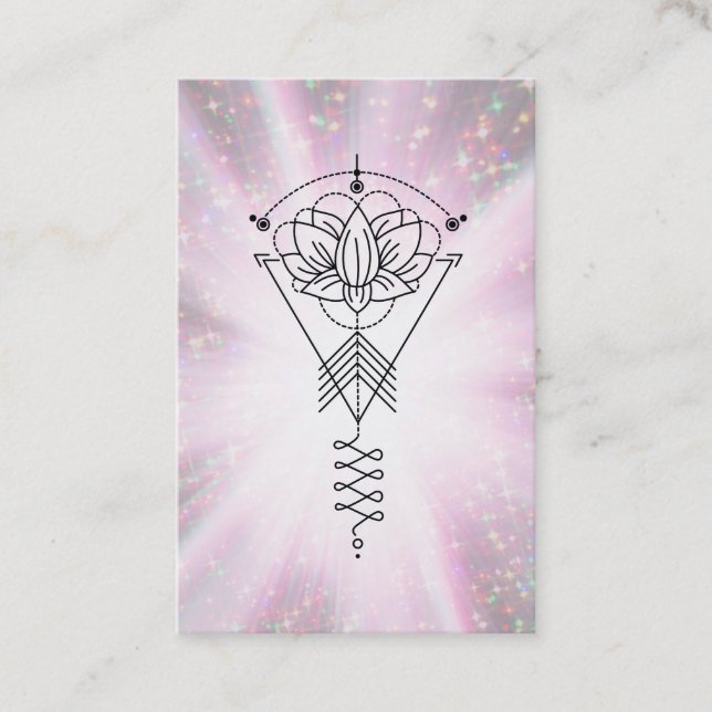 *~* Lotus Sparkle Tribal Healing Rays Reiki Business Card (Front)