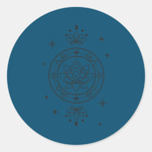 Lotus Spiritual Flower Zen Meditation Yoga lovers Classic Round Sticker