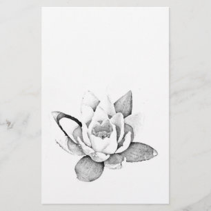 LOTUS STATIONERY IN BLACK AND WHITE