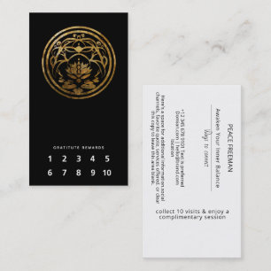 Lotus Stillness Golden Mandala Design Business Card