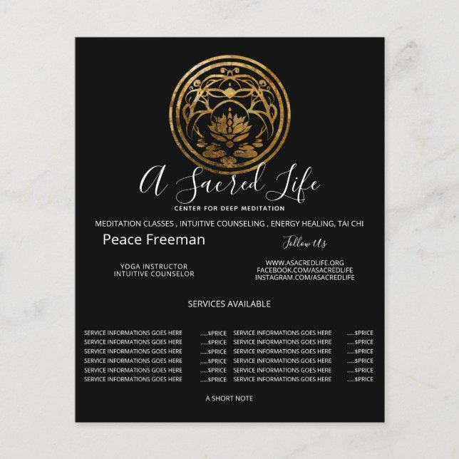 Lotus Stillness | Golden Mandala Design Flyer (Front)