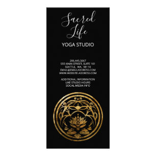 Lotus Stillness Golden Mandala Design Rack Card