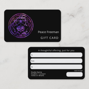 Lotus Stillness Purple Mandala Design Business Card