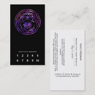 Lotus Stillness Purple Mandala Design Business Card