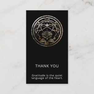 Lotus Stillness Silver Mandala Design Business Card
