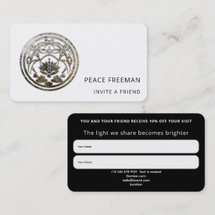 Lotus Stillness Silver Mandala Design Business Card