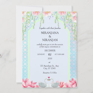 Lotus theme Wedding Invitation