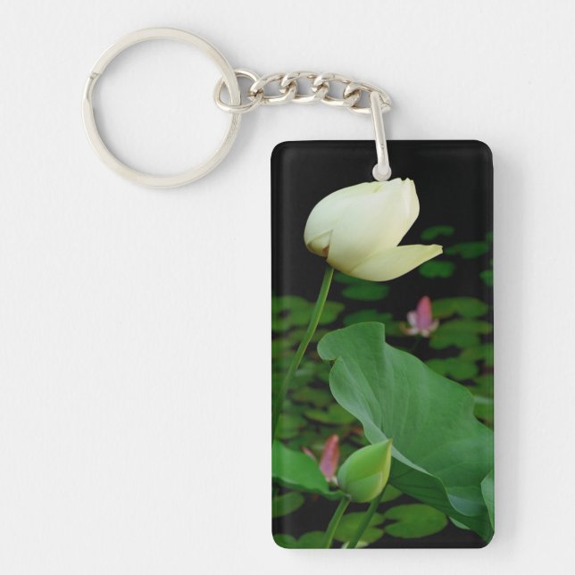 Lotus Water Lily Bud Key Ring (Front)