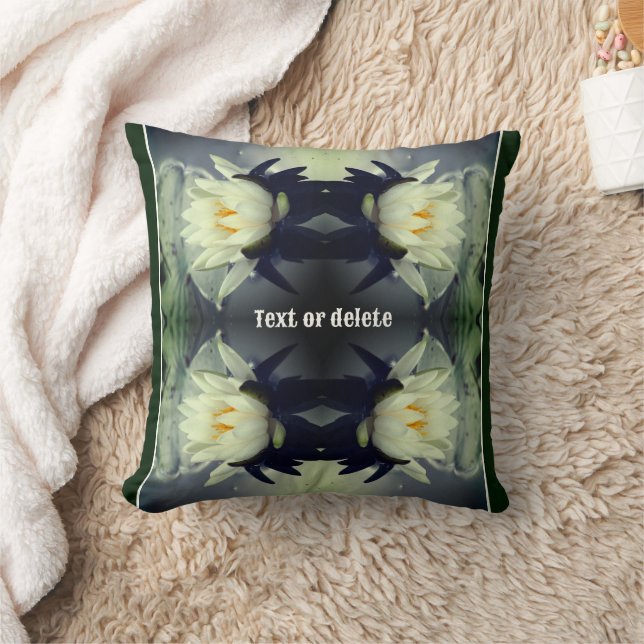 Lotus Water Lily Flower Abstract Art Personalised Cushion (Blanket)