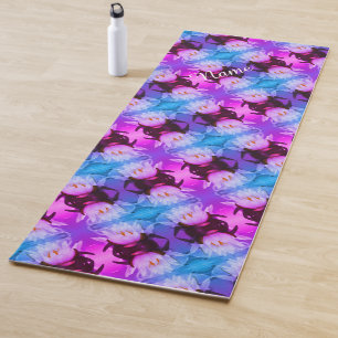 Lotus Water Lily Flower Abstract Art Personalised Yoga Mat