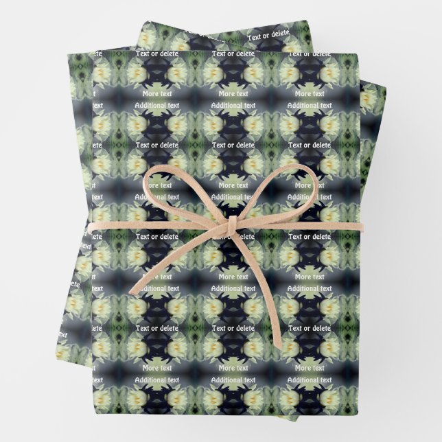 Lotus Water Lily Flower Abstract Personalised Wrapping Paper Sheet (In situ)