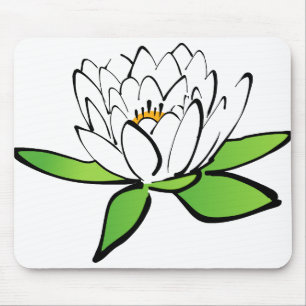 Lotus Water Lily Flower Bloom Blossom Mouse Mat