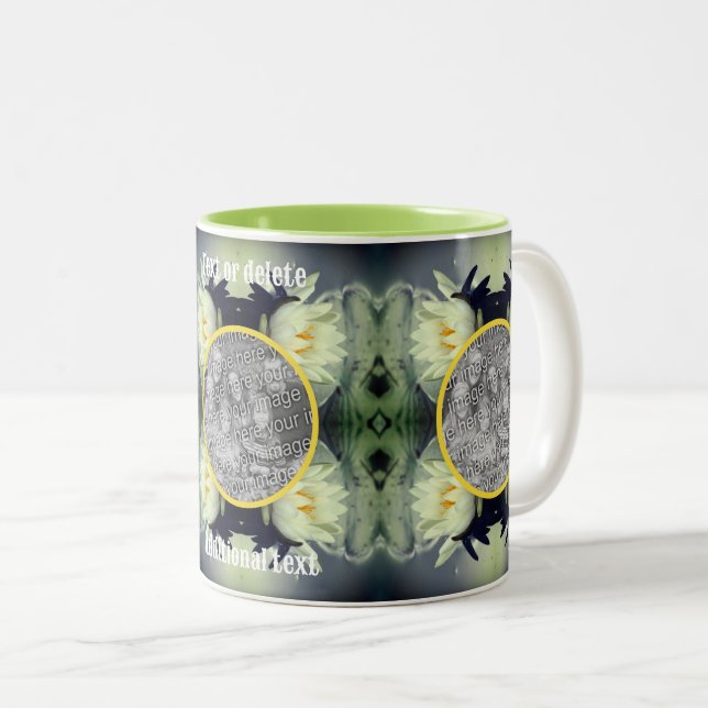 Lotus Water Lily Flower Create Your Own Photo Two-Tone Coffee Mug (Front Right)