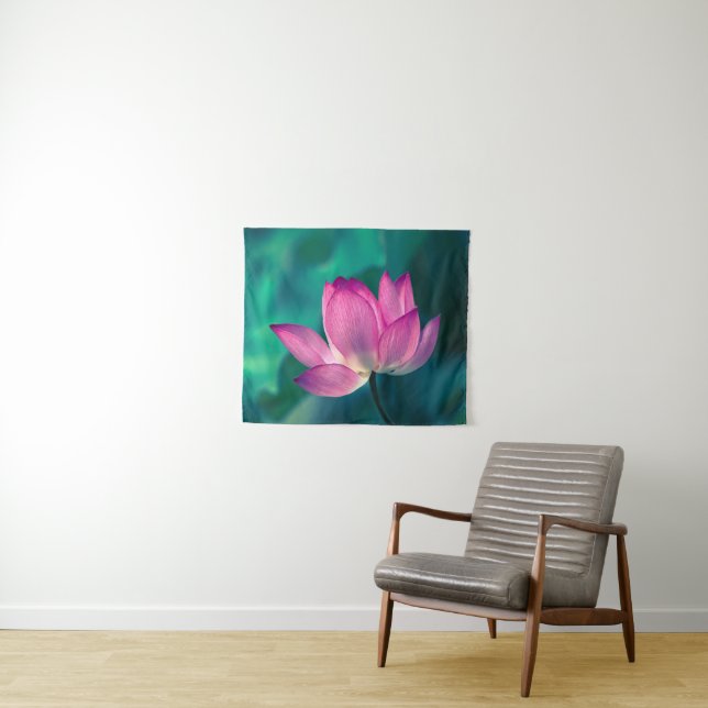 Lotus Water Lily Flower Tapestry (In Situ (Horizontal))