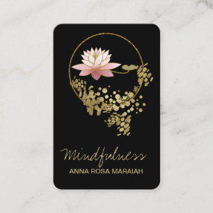 *~* Lotus Water Lily Yoga Mindfulness Glitter Business Card