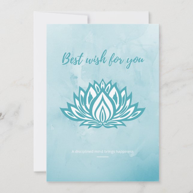 Lotus Watercolor painting Personalised Holiday Car Card (Front)