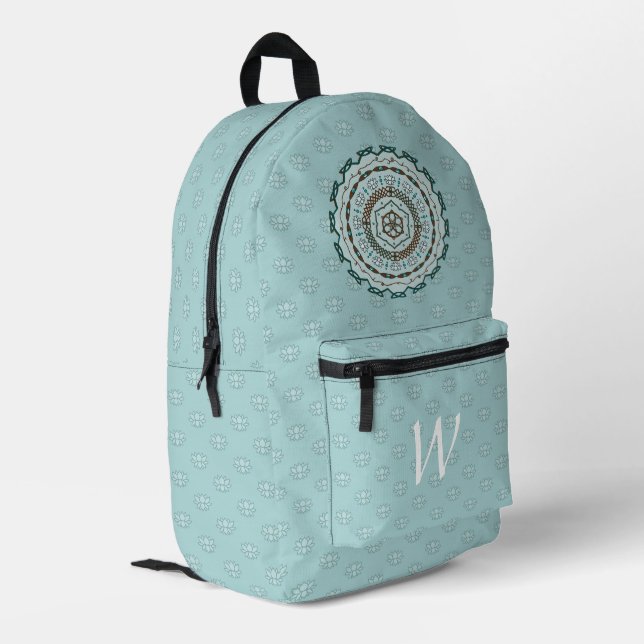 Lotus Weave Printed Backpack (Back Corner Left)