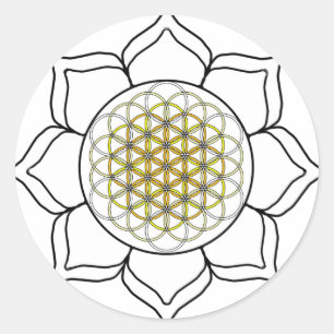 Lotus White2 Classic Round Sticker