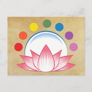 Lotus with chakra postcard