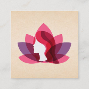 Lotus Woman Square Business Card