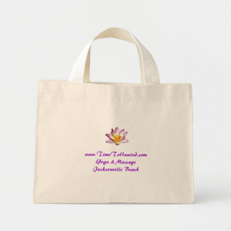 lotus, www.TimeToUnwind.comYoga & MassageJackso... Mini Tote Bag