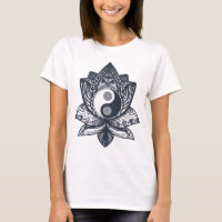 Lotus Yin Yang T-shirt, Women Yoga