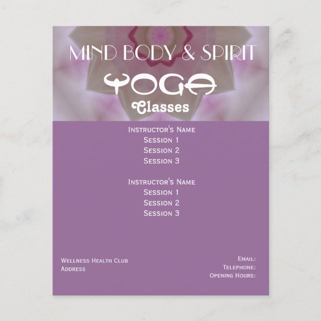 Lotus Yoga A5 flyer (Front)