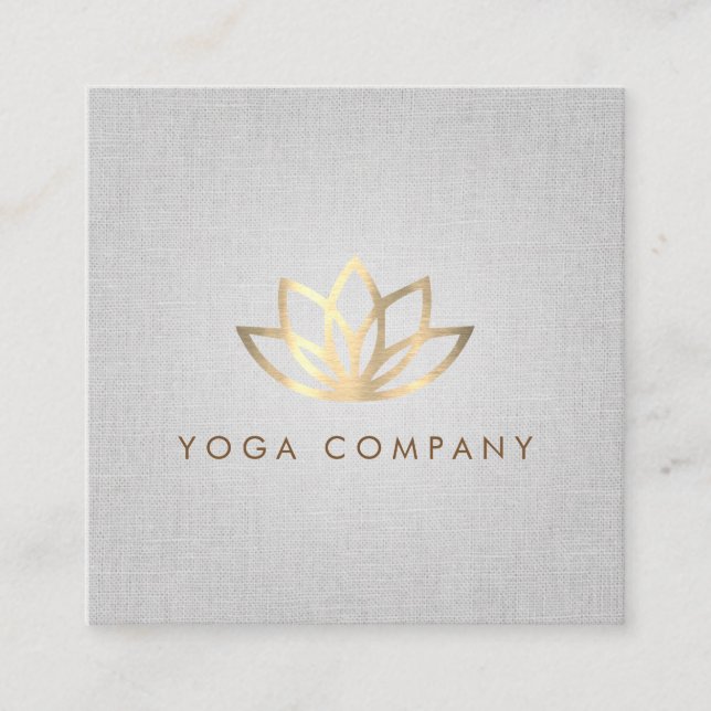 Lotus Yoga Instructor Grey Square Business Card (Front)