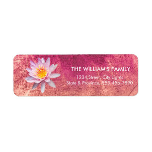 Lotus Yoga Meditation Floral Black Return Labels