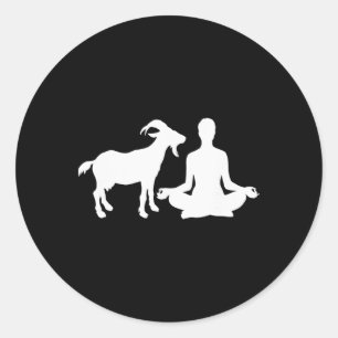 Lotus Yoga Pose Goat Yoga _3  Classic Round Sticker