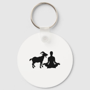 Lotus Yoga Pose Goat Yoga Key Ring