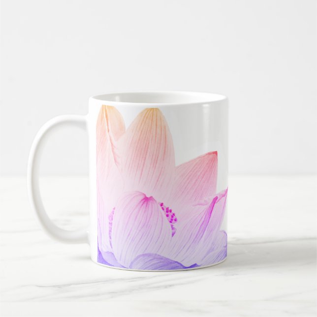*~* Lotus Yoga Reiki Energy Healer Light Filled Coffee Mug (Left)