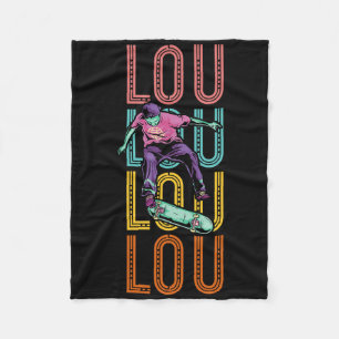 Lou Custom Skateboarding Hob Fleece Blanket