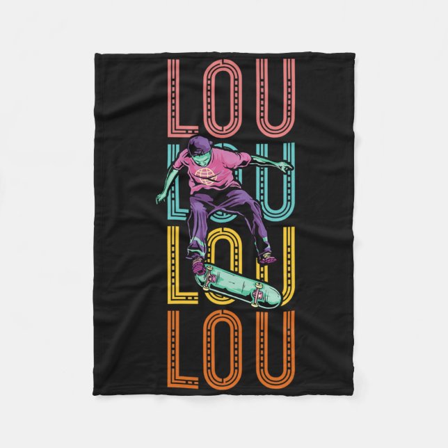 Lou Custom Skateboarding Hob  Fleece Blanket (Front)