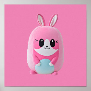 "Lou Lou". A cuddly, pink creature Poster