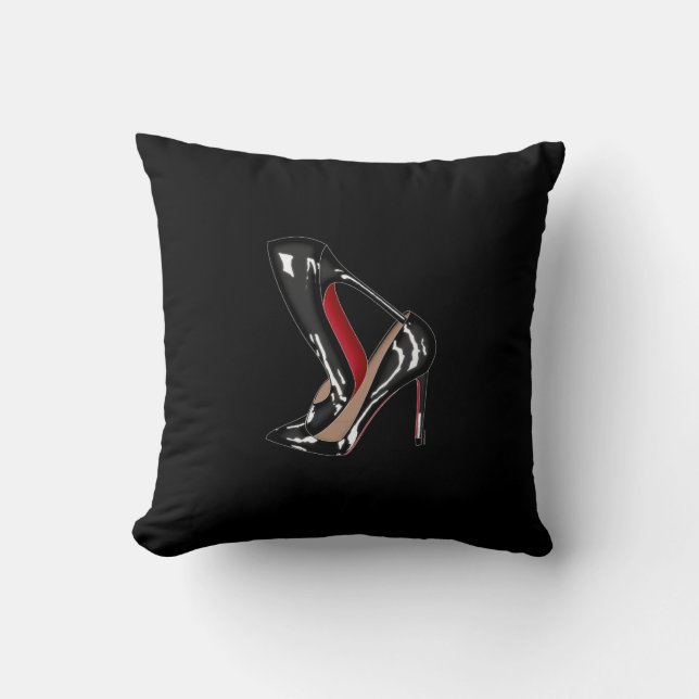 LOUBOUTIN STACKED black background Cushion (Front)