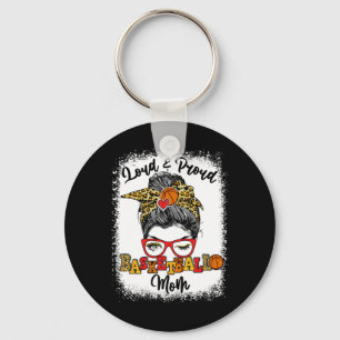 Loud And Proud Bysketbyll Mum Messy Bun Bleached Key Ring