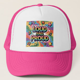 Loud and Proud – Colorful Psychedelic LGBTQ+ Ally  Trucker Hat