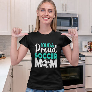 Loud and Proud Soccer Mom, Green and white Tri-Blend Shirt