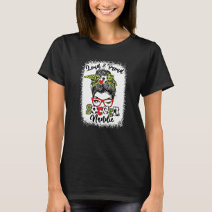 Loud And Proud Soccer Nannie Messy Bun Bleached T-Shirt