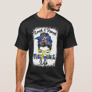 Loud And Proud Volleyball Lito Messy Bun Bleached T-Shirt