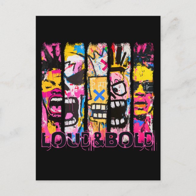 Loud & Bold – Graffiti Street Art Design Postcard (Front)
