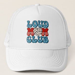 Loud Fan Mum Club Volleyball Heart Trucker Hat