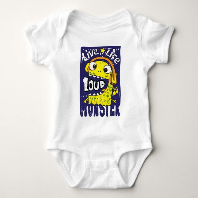 Loud monster baby bodysuit (Front)