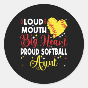 Loud Mouth Big Heart Proud Softll Aunt Mother's Da Classic Round Sticker