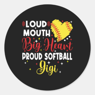 Loud Mouth Big Heart Proud Softll Gigi Mother's Da Classic Round Sticker